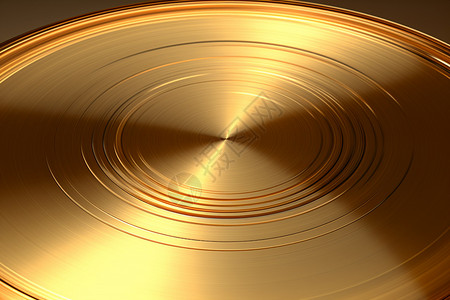金色美丽圆环镜面映射的金色圆环背景