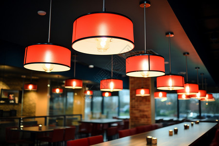 餐馆装饰火红的美食空间背景