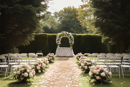 夏季简约的婚礼花园图片