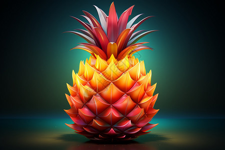 炫彩水果菠萝背景图片
