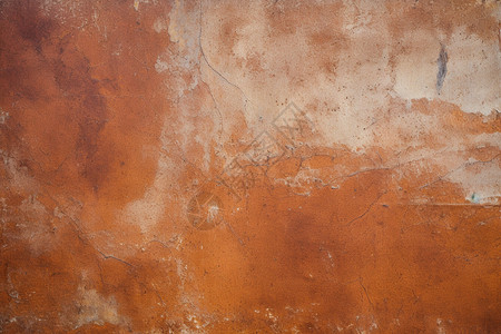橙色斑驳粗糙的金属板墙壁背景背景