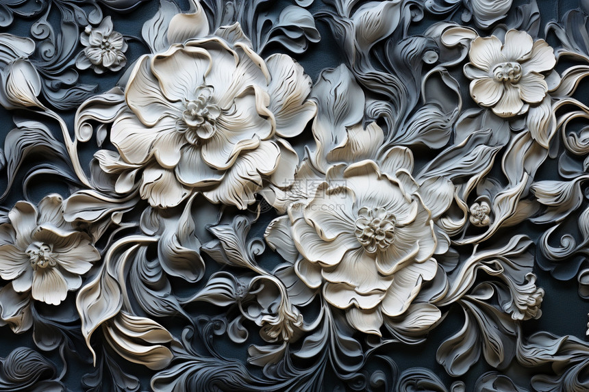 手工雕刻的立体花朵图片