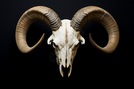 绵羊的头骨标本高清图片