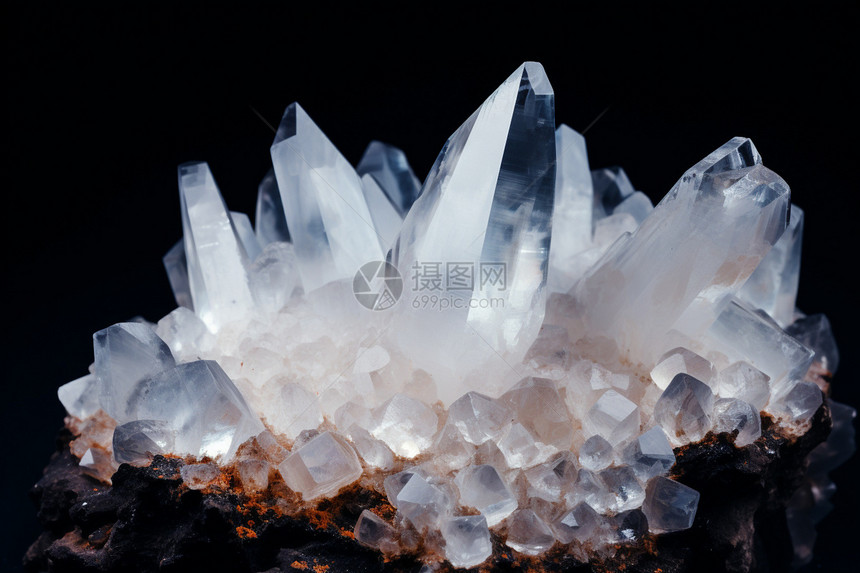 天然形成的透明矿石图片