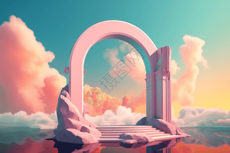 粉彩艺术拱形门户设计图片