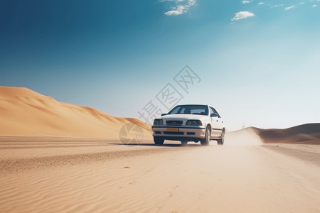 沙漠疾驰的车子背景