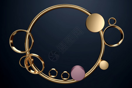 金色圆环特效金色时尚圆环设计图片
