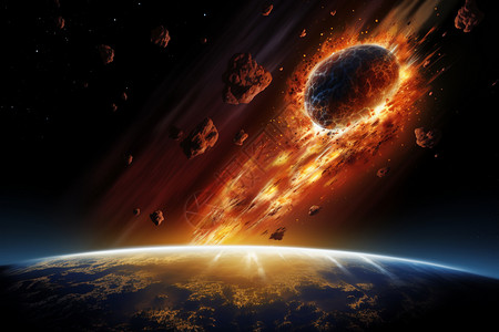 火球陨石撞击天文学太阳系火球设计图片