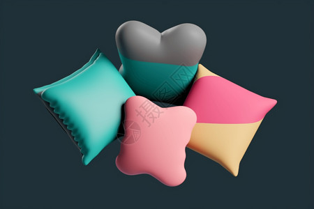 心形抱枕枕头家具设计图片