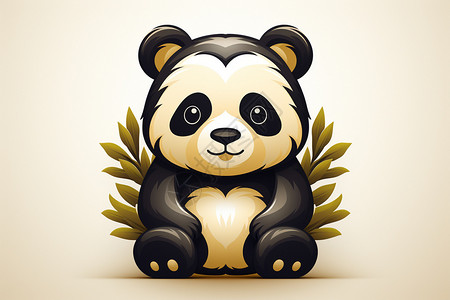 可爱的熊猫肖像背景图片