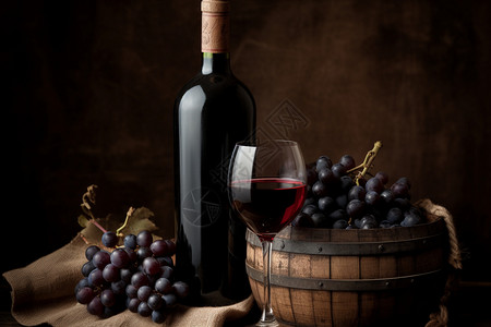 香醇美味的葡萄酒背景图片