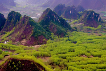 夏季美丽的黄启峰景观高清图片