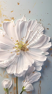 视觉呈现白色的染料花朵插画