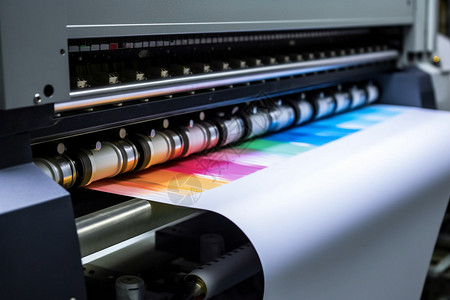 机器印刷工作的印刷机背景