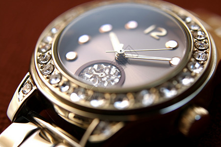 珠宝手表镶钻的手表背景