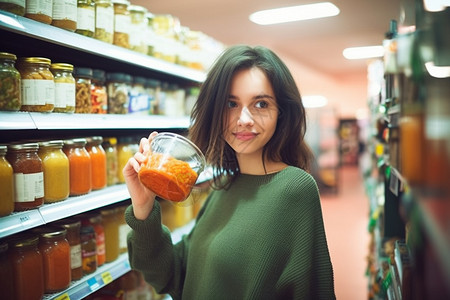 超市里的女孩背景图片