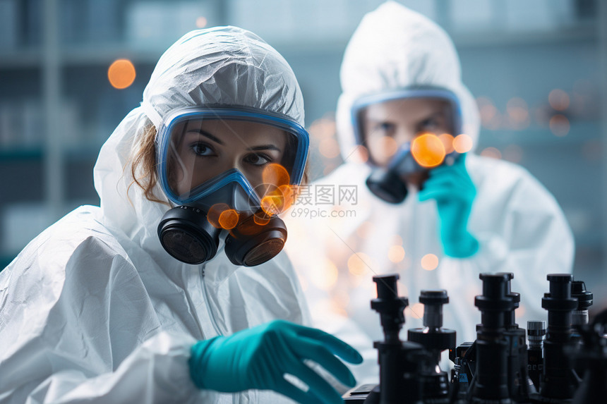化学实验室研究实验的科学家图片