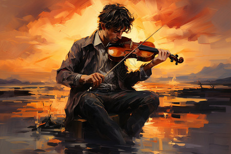 拉小提琴的人拉小提琴的音乐家插画
