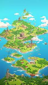 岛屿的插图背景图片