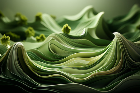 抽象绿色波浪壁纸图片