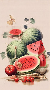 水果的插画背景图片
