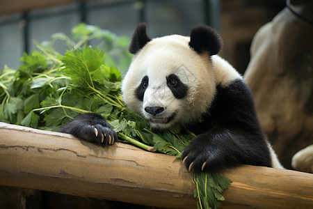 食草的熊猫图片