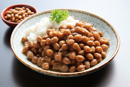 发酵食物日本传统美食纳豆背景