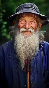 白胡子的老人背景图片