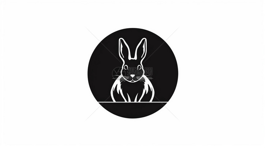 兔子的黑色标志图片