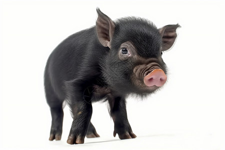 猪幼崽可爱的小黑猪背景