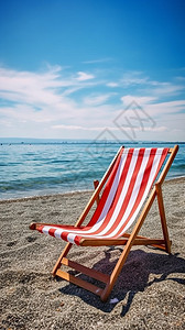 海滩上的躺椅高清图片