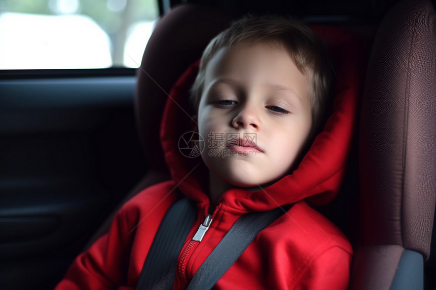 汽车安全座椅上的孩子图片