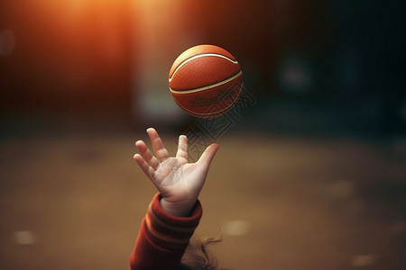 儿童欢乐的玩耍篮球背景图片