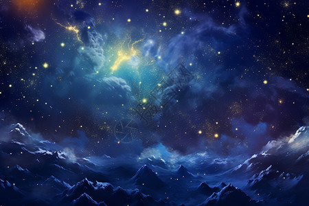 美丽的夜晚梦幻星云图片