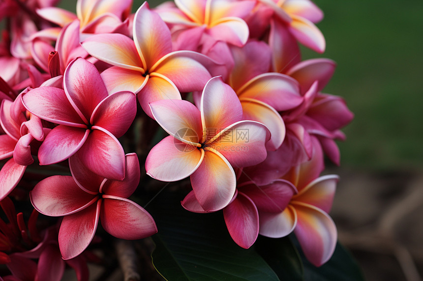 夏季热带花园中盛开的茉莉花图片
