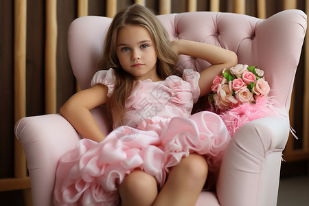 裙子可爱穿着粉色裙子的小背景