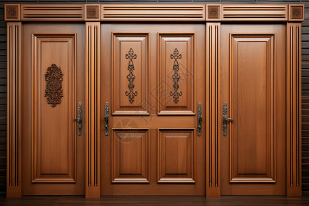古典大衣柜精美木雕门背景图片