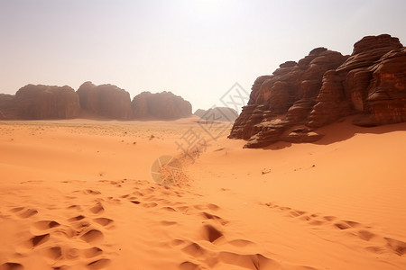 寂静的沙漠风景背景图片
