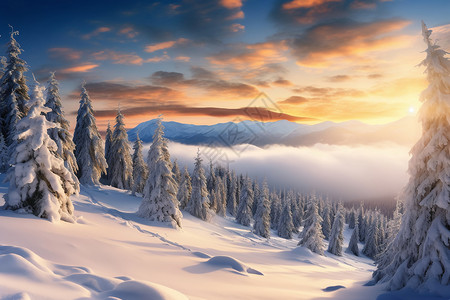 冬日白雪背景图片