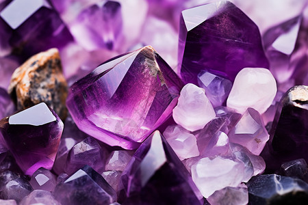 紫色矿石水晶图片