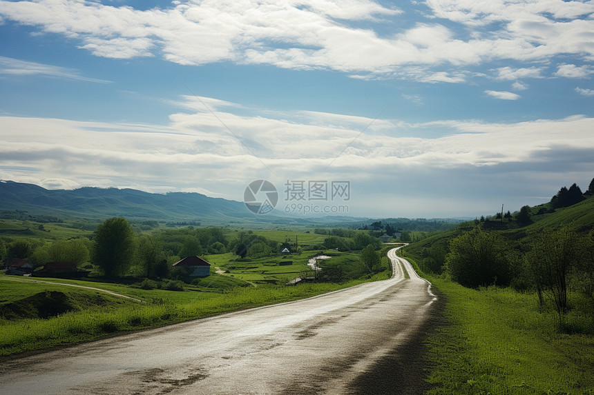 美丽的乡村小道图片