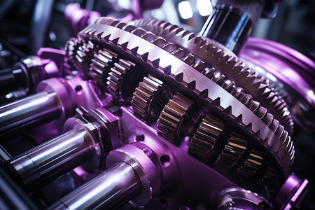 紫色工业传动机背景图片