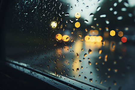 雨水覆盖的窗户图片