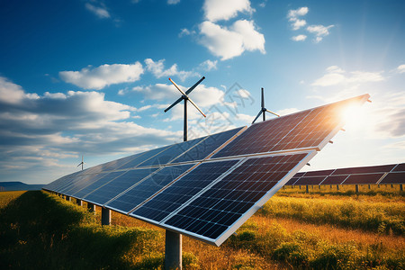 太阳能风力发电系统高清图片