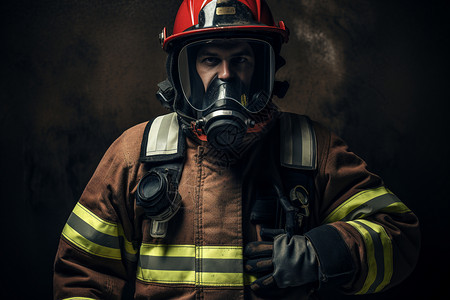 消防英雄防火面罩高清图片