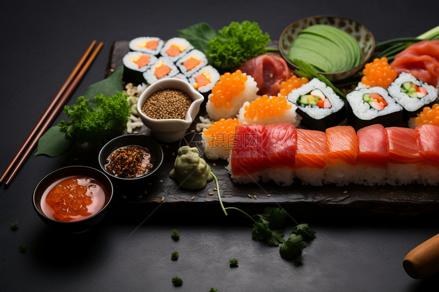 美味的传统寿司图片