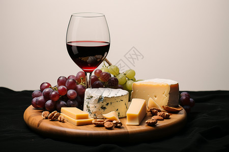 美味的奶酪和葡萄酒图片