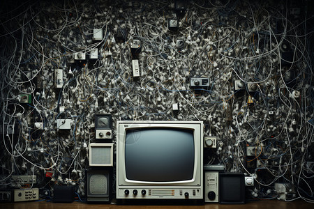 墙上的电视电视噪音高清图片
