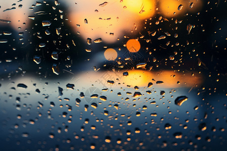 城市里的雨中街道图片