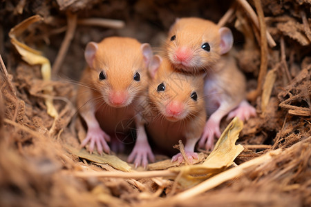 棕色小老鼠老鼠幼崽图片素材